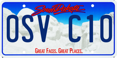 SD license plate 0SVC10