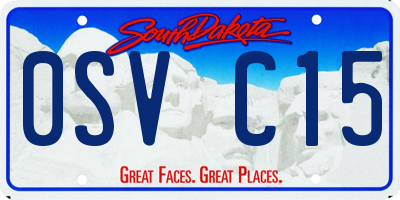 SD license plate 0SVC15