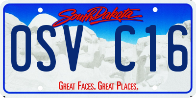 SD license plate 0SVC16