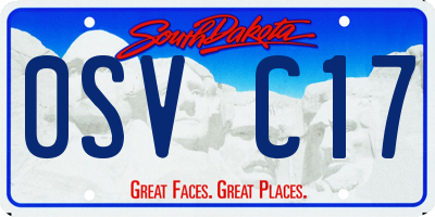 SD license plate 0SVC17