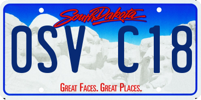 SD license plate 0SVC18
