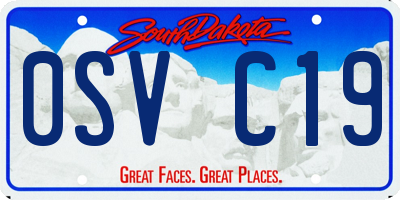 SD license plate 0SVC19