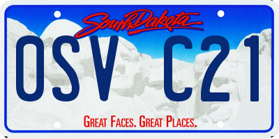SD license plate 0SVC21