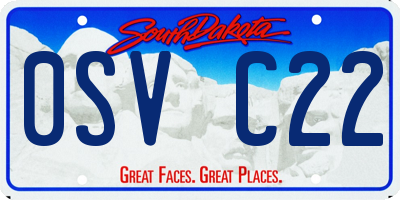 SD license plate 0SVC22