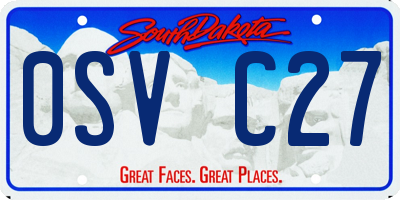 SD license plate 0SVC27