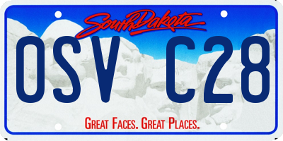 SD license plate 0SVC28