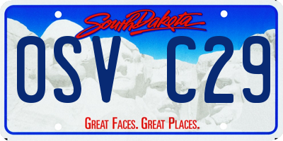 SD license plate 0SVC29