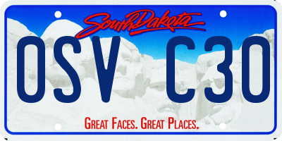 SD license plate 0SVC30