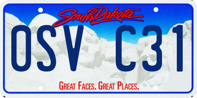SD license plate 0SVC31