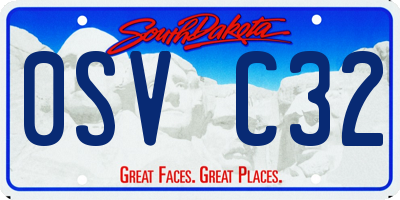 SD license plate 0SVC32
