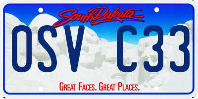 SD license plate 0SVC33