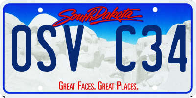SD license plate 0SVC34