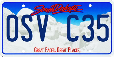 SD license plate 0SVC35