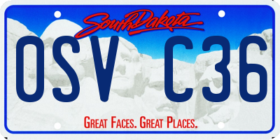 SD license plate 0SVC36