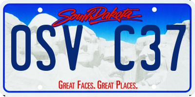 SD license plate 0SVC37