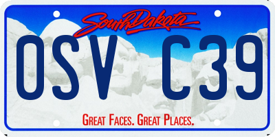 SD license plate 0SVC39