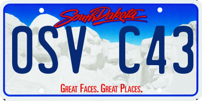 SD license plate 0SVC43