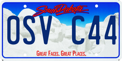 SD license plate 0SVC44