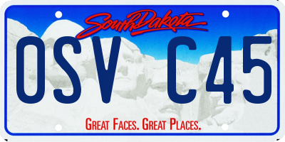 SD license plate 0SVC45
