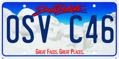 SD license plate 0SVC46