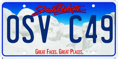 SD license plate 0SVC49