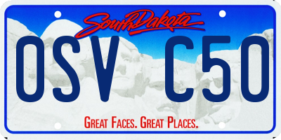SD license plate 0SVC50