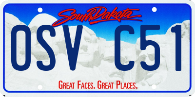 SD license plate 0SVC51