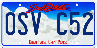 SD license plate 0SVC52