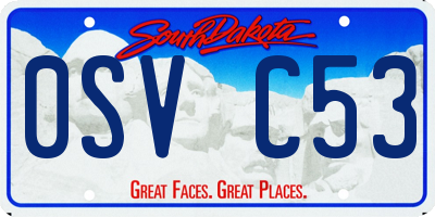 SD license plate 0SVC53