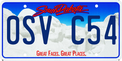 SD license plate 0SVC54