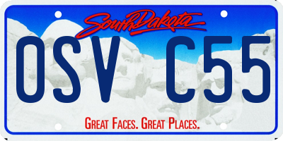 SD license plate 0SVC55