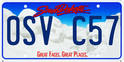 SD license plate 0SVC57