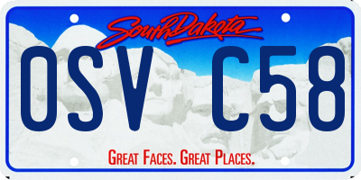 SD license plate 0SVC58