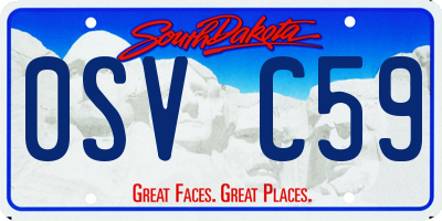 SD license plate 0SVC59