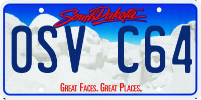 SD license plate 0SVC64