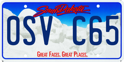 SD license plate 0SVC65