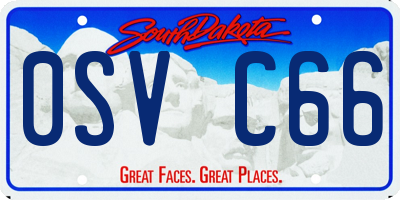 SD license plate 0SVC66