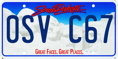 SD license plate 0SVC67