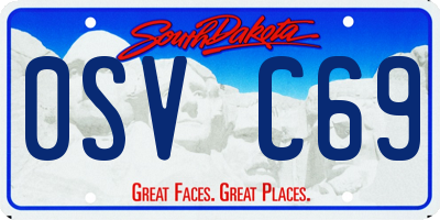 SD license plate 0SVC69