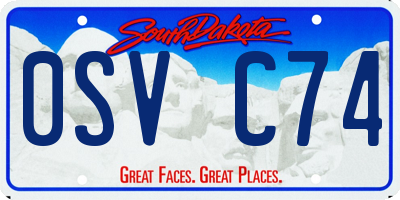 SD license plate 0SVC74