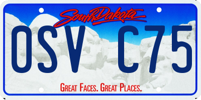 SD license plate 0SVC75