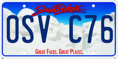 SD license plate 0SVC76