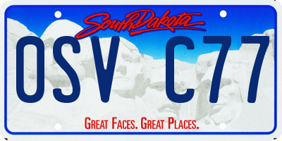 SD license plate 0SVC77