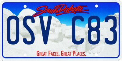 SD license plate 0SVC83