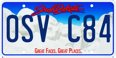 SD license plate 0SVC84