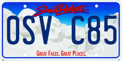 SD license plate 0SVC85