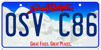 SD license plate 0SVC86