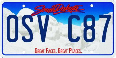 SD license plate 0SVC87