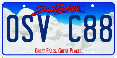 SD license plate 0SVC88