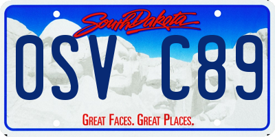 SD license plate 0SVC89